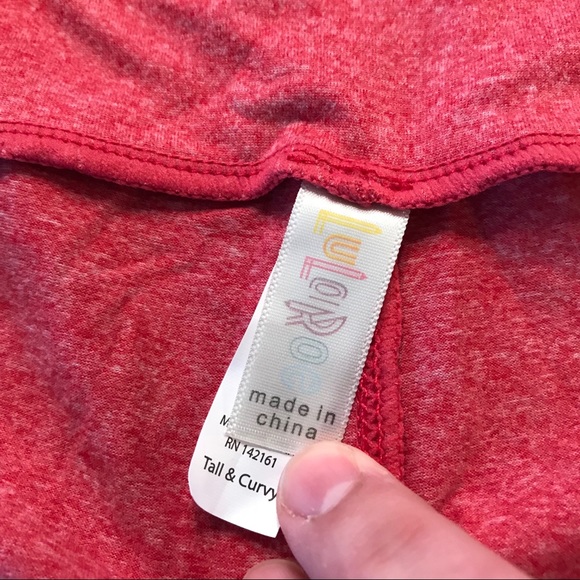 Red Heathered LuLaRoe Tall & Curvy Leggings - Picture 4 of 6